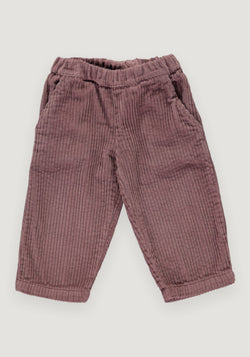 Pantaloni reiat din bumbac - Pomelos Twilight Mauve Poudre Organic HipHip.ro