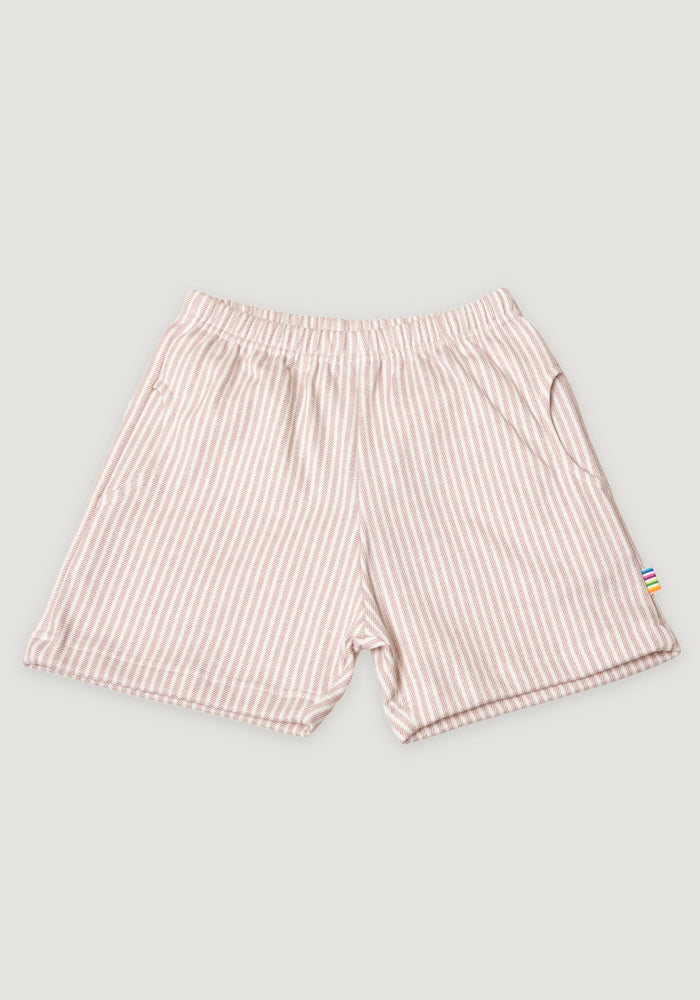 Pantaloni scurți bumbac - Milk Stripe White/Rose Aop 90
