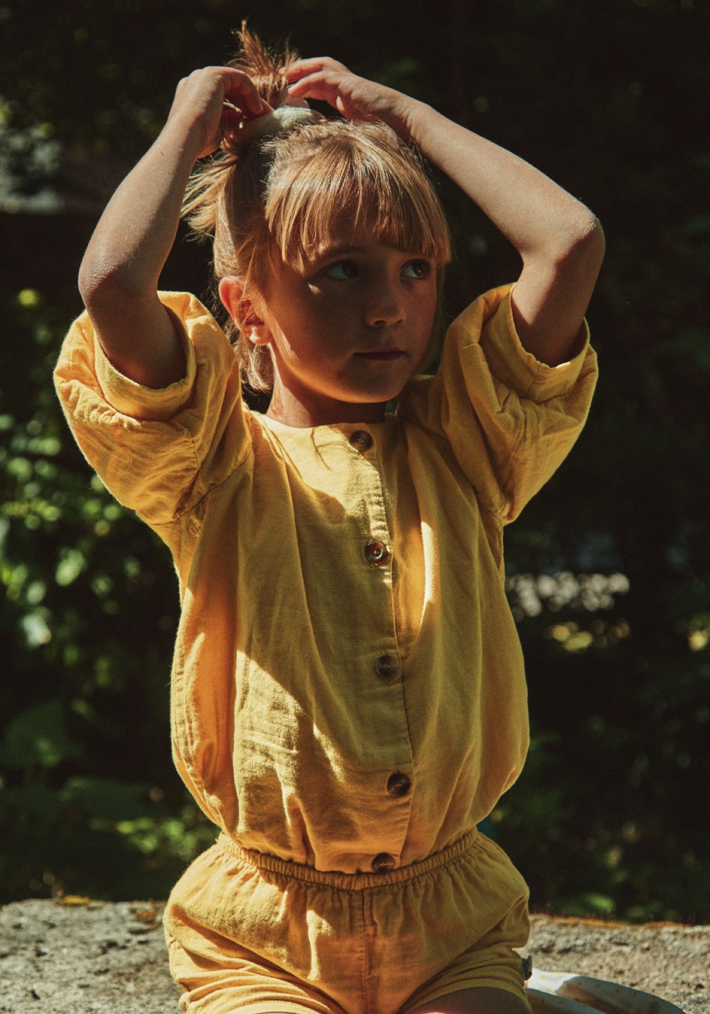 Pantaloni scurți din muselină dublă de bumbac - Cardamome Mimosa Poudre Organic HipHip.ro