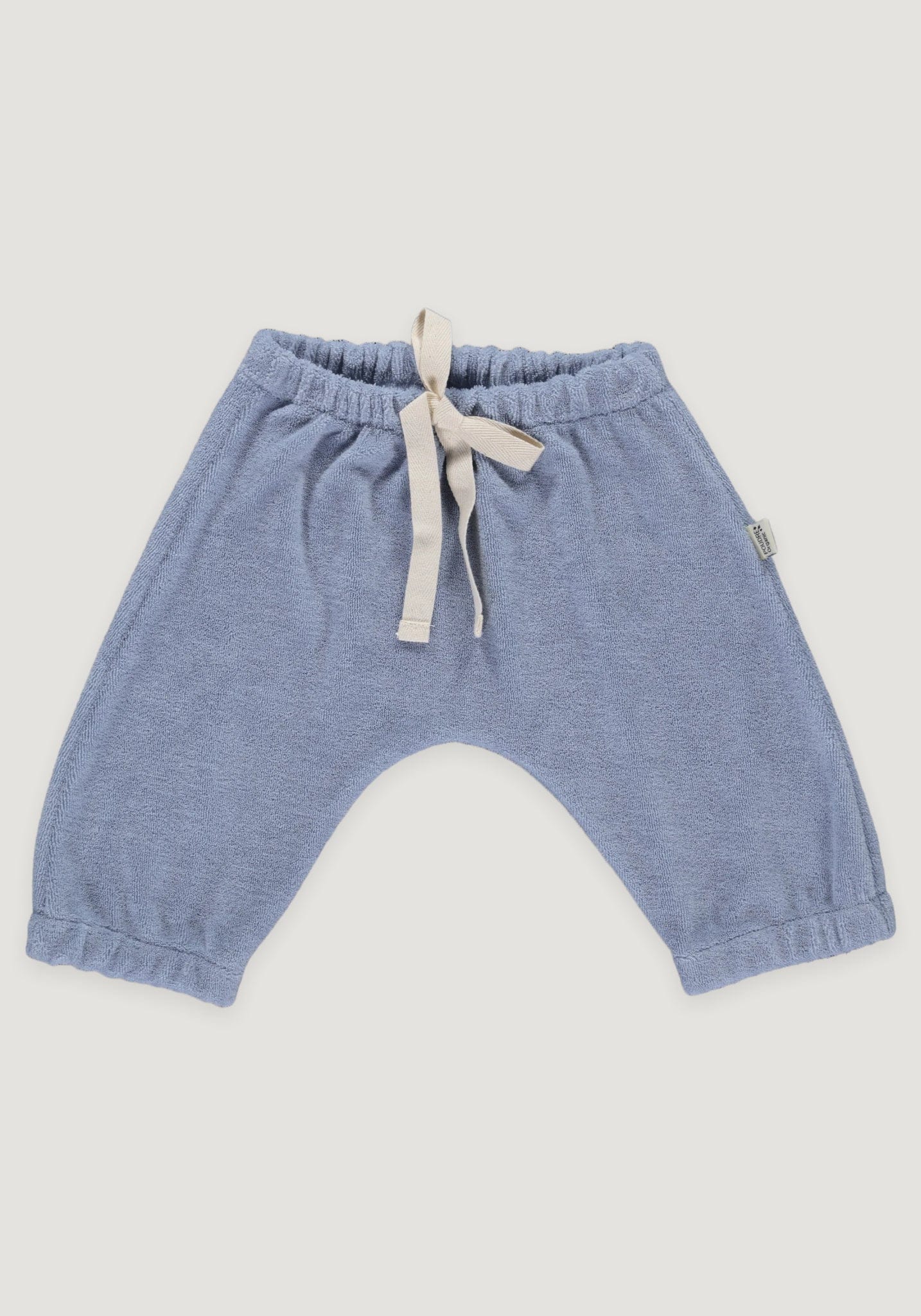 Pantaloni terry din bumbac - Cannelle Blue Fog Poudre Organic HipHip.ro