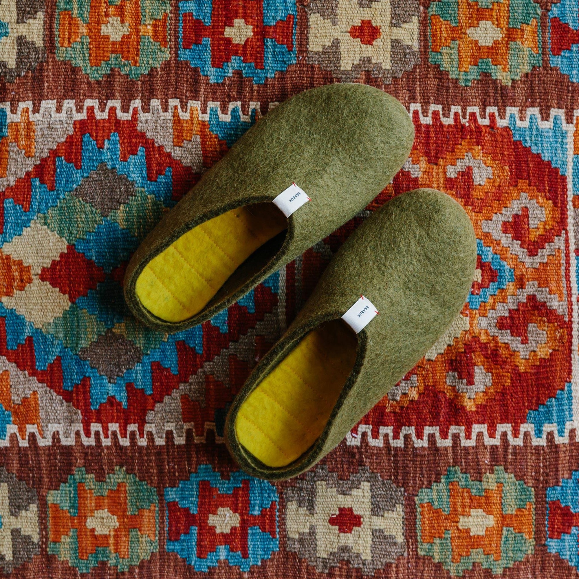 Papuci adulți lână - Mel Khaki Baabuk HipHip.ro