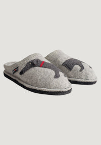Papuci bărbați lână - Doggy Stone Grey Haflinger HipHip.ro