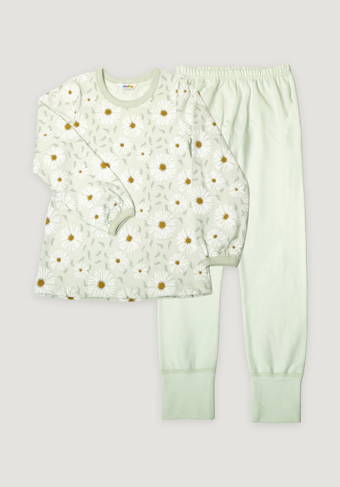 Pijama bumbac - Daisy Mint Aop 90