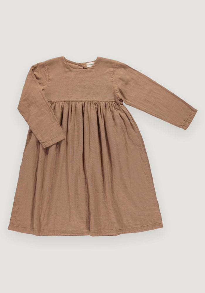 Rochie din muselină dublă de bumbac - Liseron Nuthatch Poudre Organic HipHip.ro