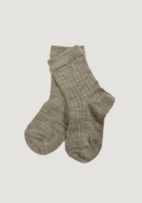 Șosete Rib extrafine din lână merinos (copii și adulți) - Light Brown mp Denmark HipHip.ro