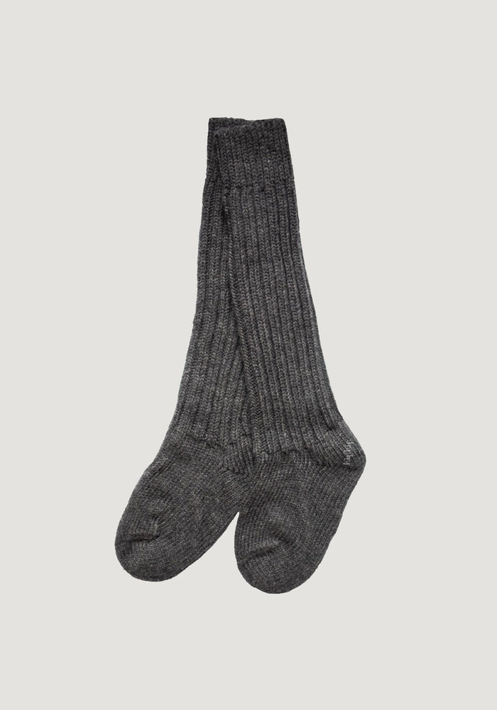 Șosete chunky femei din lână - Knee Anthracite Hirsch Natur HipHip.ro
