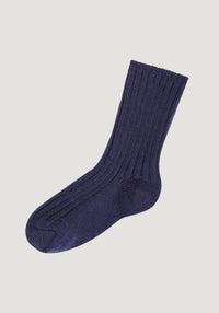 Șosete Rib din lână merinos (copii și adulți) - Navy Joha HipHip.ro