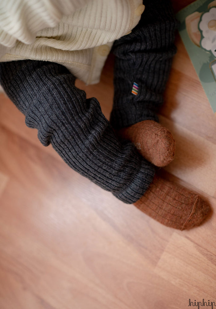 Șosete Rib extrafine din lână merinos (copii și adulți) - Copper Melange Joha HipHip.ro