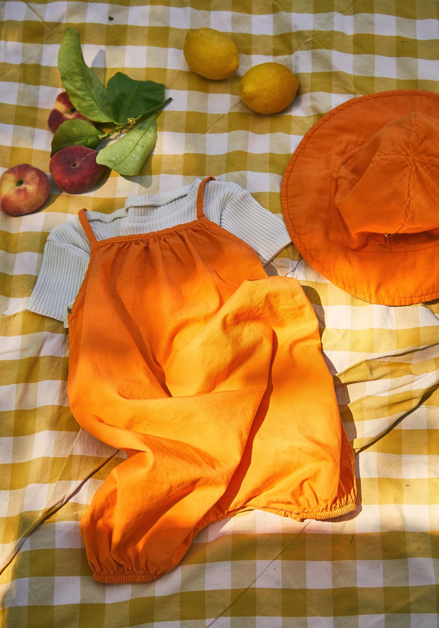 Summersuit twill din bumbac - Coucou Russet Orange Poudre Organic HipHip.ro