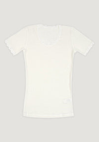 Tricou femei din lână merinos - Cecilie White Joha Woman HipHip.ro
