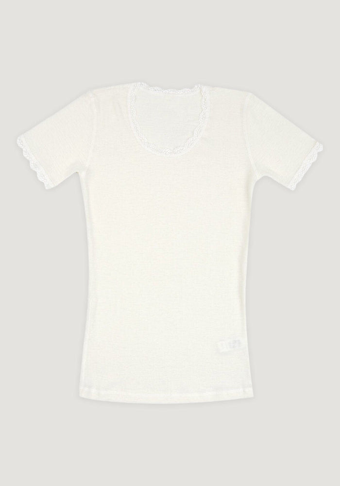 Tricou femei din lână merinos - Cecilie White Joha Woman HipHip.ro