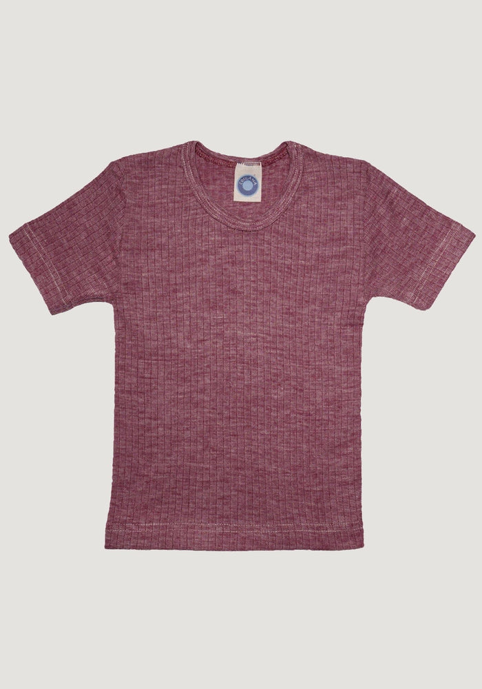Tricou seamless din lână merinos, mătase și bumbac - Wine Red Cosilana HipHip.ro