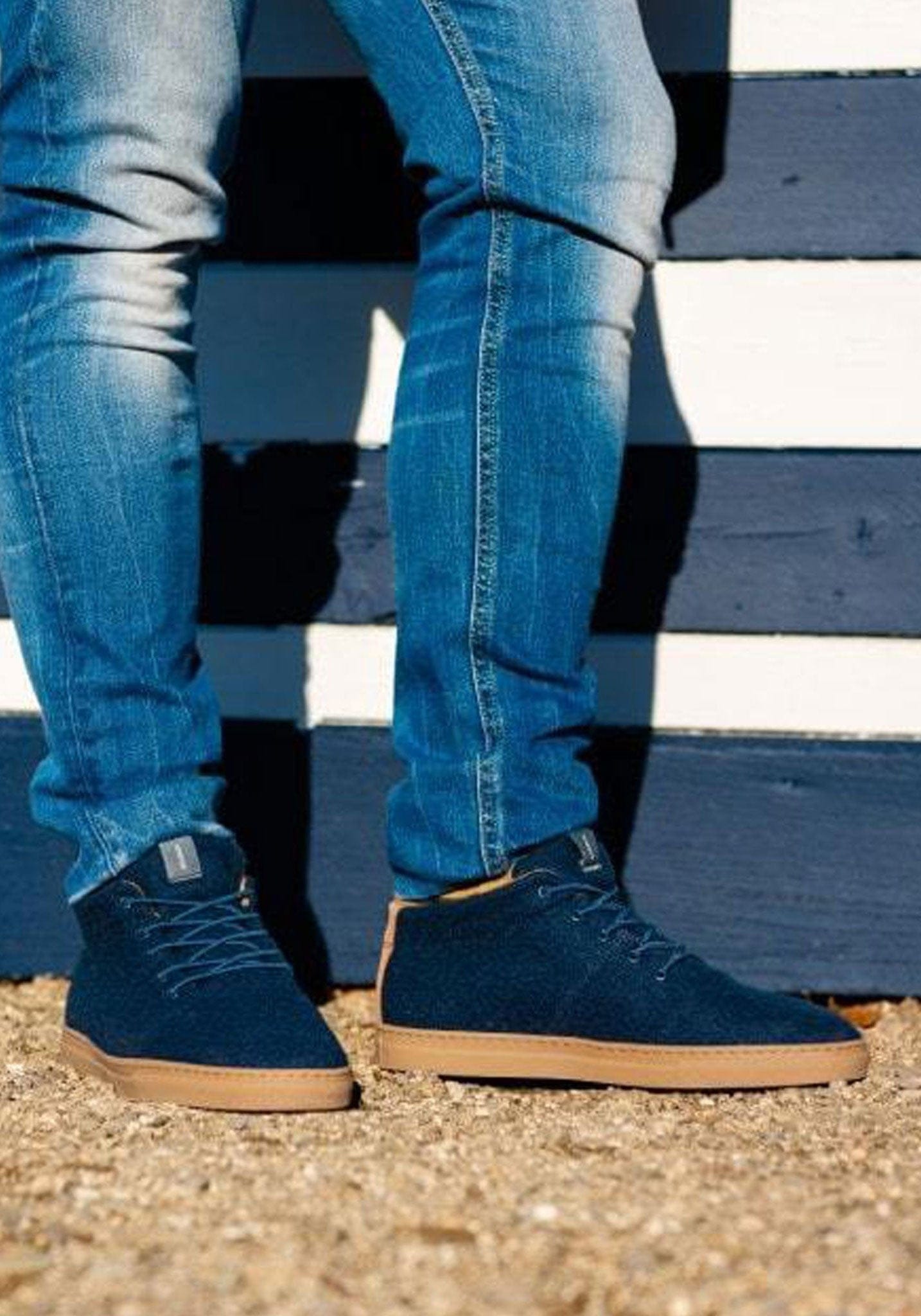 Winter Sneakers lână - Sky Wooler Navy Brown Baabuk HipHip.ro
